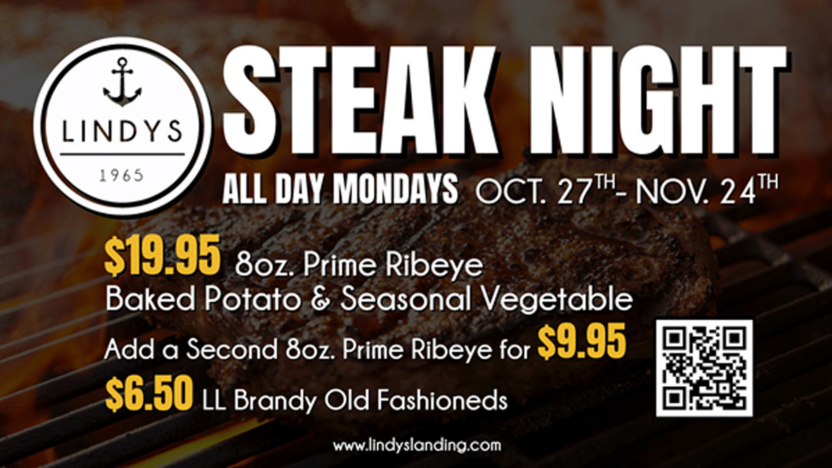 Steak Night at Lindy's Landing Restaurant & Marina